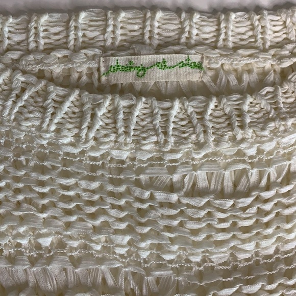 Staring at stars open hole weave pullover bone white top small - Picture 4 of 7